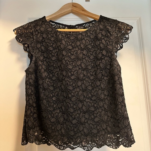 Talula Tops - Talula Black Lace Cap Sleeve Blouse